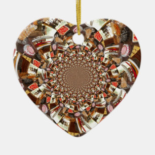 Colorful Cakes and Desserts Kaleidoscope Abstract  Ceramic Ornament