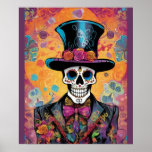 Colorful Calavera : Day of the Dead Skeleton Poster
