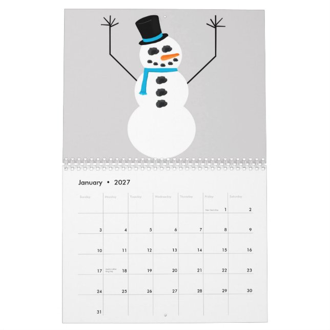Colorful Calendar (Jan 2027)