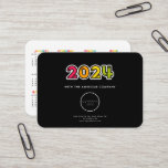 Colorful Calendar 2024 corporate Business Card<br><div class="desc">A business card sized 2024 calendar,  to customize with your company info and logo,  perfect as a holiday promotional item.</div>