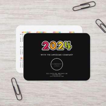 Colorful Calendar 2024 Corporate Business Card by LemonBox at Zazzle