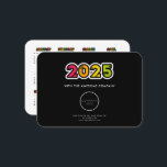 Colorful Calendar 2025 corporate Business Card<br><div class="desc">A business card sized 2025 calendar,  to customize with your company info and logo,  perfect as a holiday promotional item.</div>