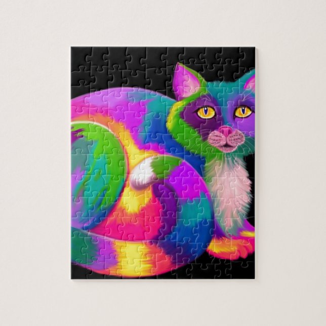 Colorful Calico Cat Jigsaw Puzzle (Vertical)