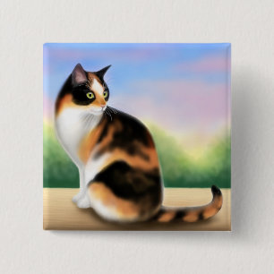 Colorful Calico Cat Pin