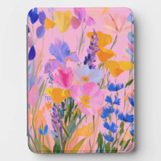 Colorful California Wildflowers Painting on Pink Kindle Cover