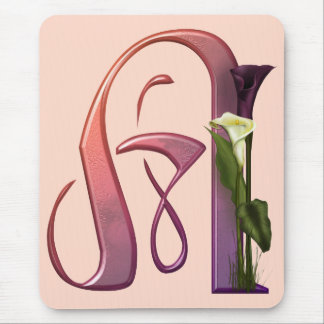 Colorful Calla Initial A Mouse Pad