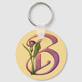 Colorful Calla Initial B Keychain