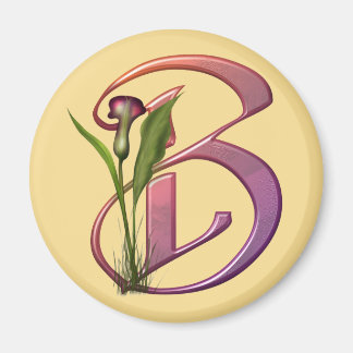 Colorful Calla Initial B Magnet