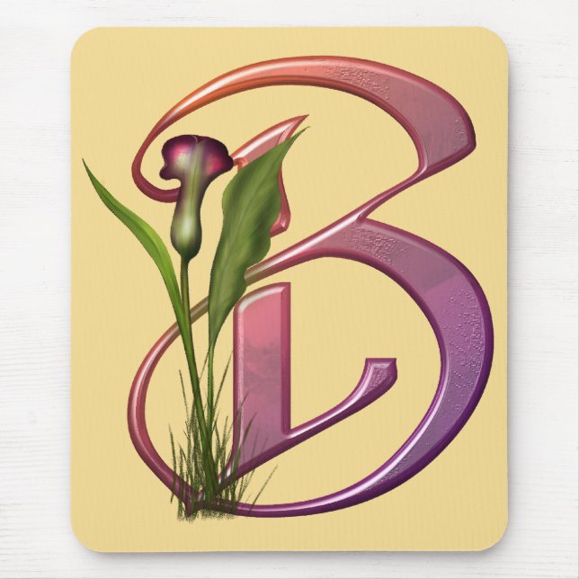 Colorful Calla Initial B Mouse Pad (Front)