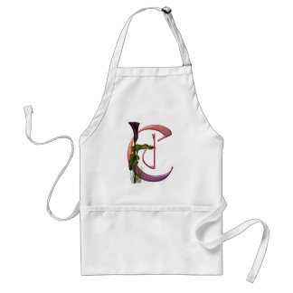 Colorful Calla Initial C Adult Apron