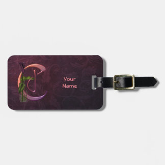 Colorful Calla Initial C Luggage Tag
