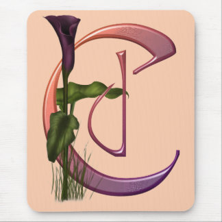 Colorful Calla Initial C Mouse Pad