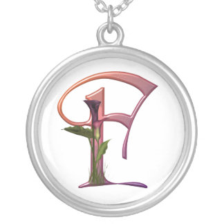 Colorful Calla Initial F Silver Plated Necklace