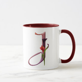 Colorful Calla Initial J Mug