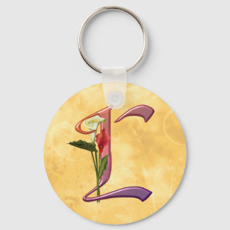 Colorful Calla Initial L Keychain