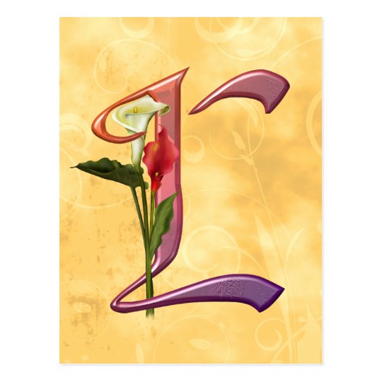 Colorful Calla Initial L Postcard