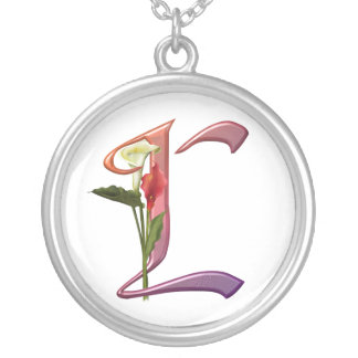 Colorful Calla Initial L Silver Plated Necklace