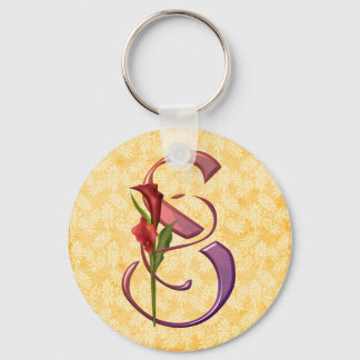 Colorful Calla Initial S Keychain