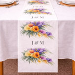 Colorful Calla Lilies Wedding Fabric with Monogram