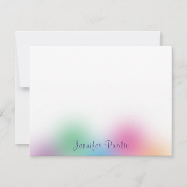 Colorful Calligraphed Monogram Template Rainbow (Front)