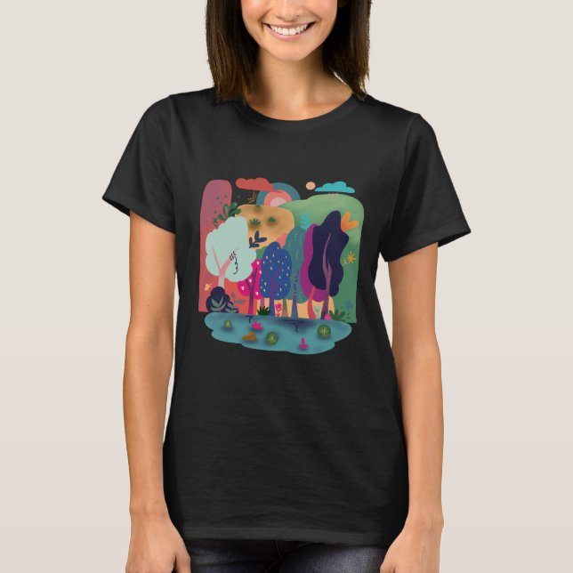 Colorful Calm Rain Forest  T-Shirt (Front)