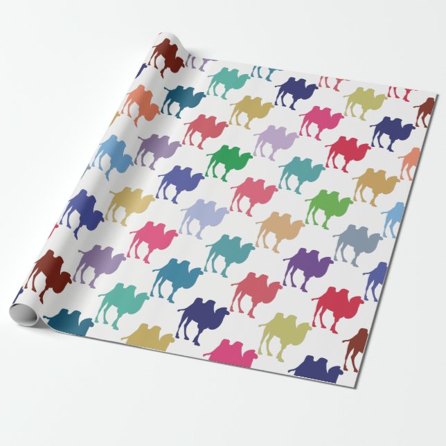 Colorful camel pattern wrapping paper (Unrolled)