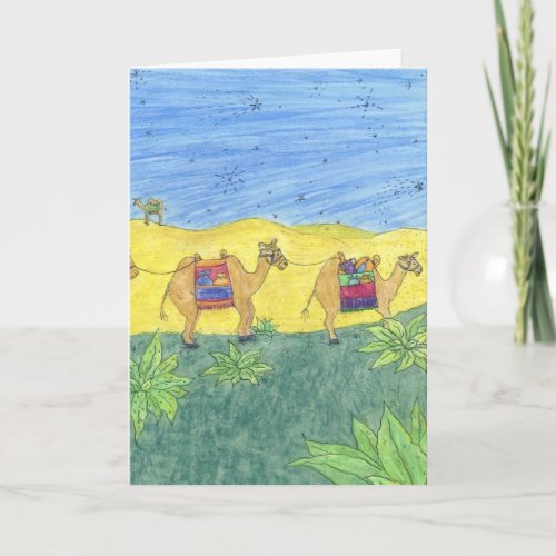 Colorful Camels Holiday Card