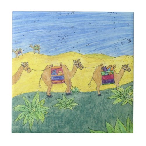 Colorful Camels Tile