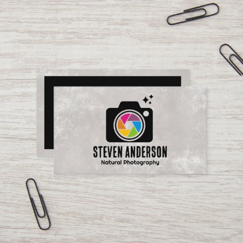 Colorful Camera Lens Shutter Business Card