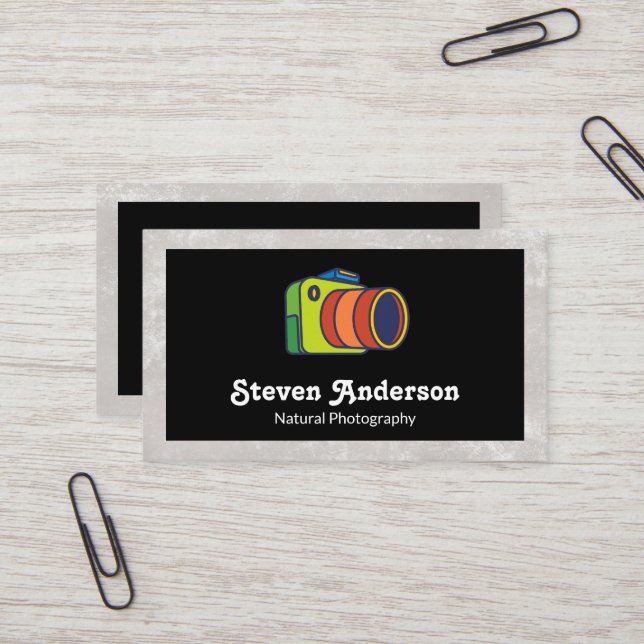 Colorful Camera Logo | Creative Business Card (Front/Back In Situ)