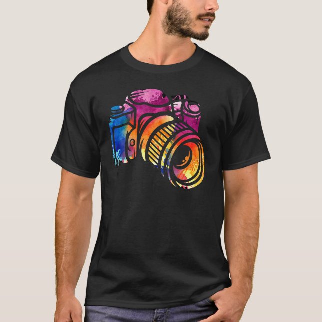 Colorful Camera Photographer Photography Photojour T-Shirt (Front)