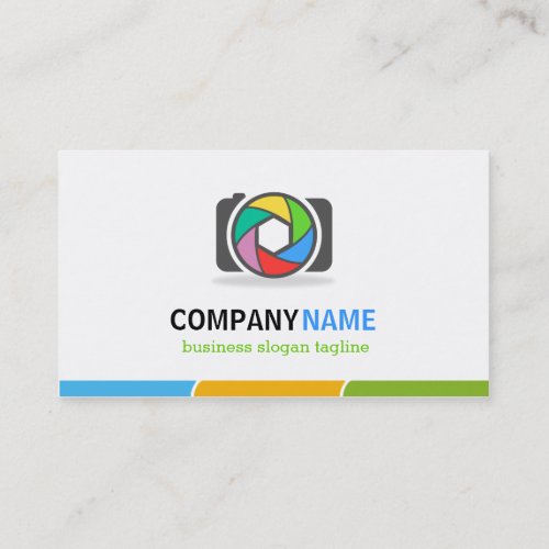 Colorful Camera Shutter Lens _ Double Sided Design Business Card