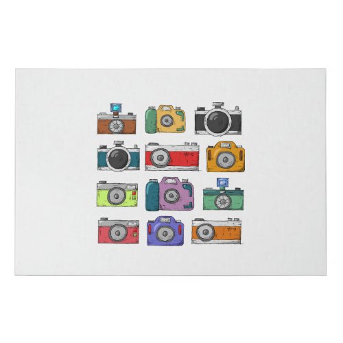 Colorful Cameras  Faux Wrapped Canvas Print