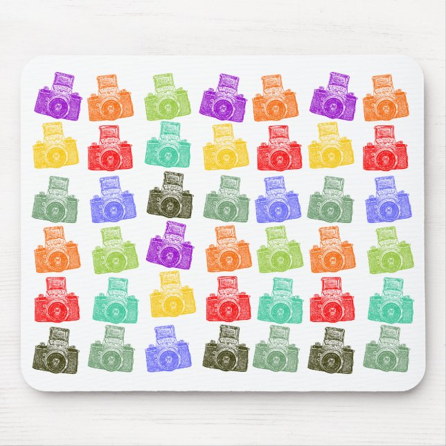 Colorful Cameras Mouse Pad (Front)