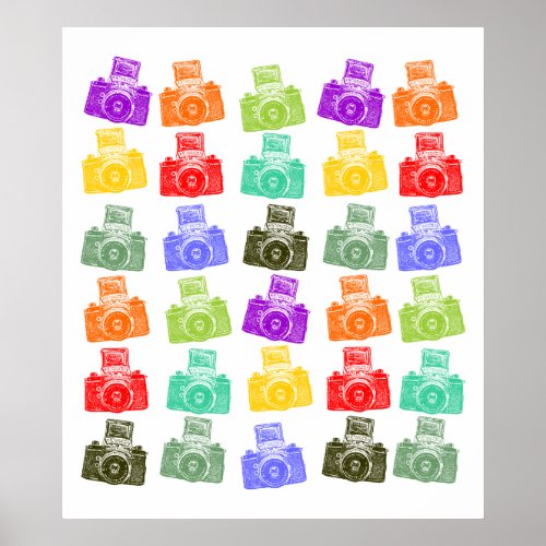 Colorful Cameras Poster