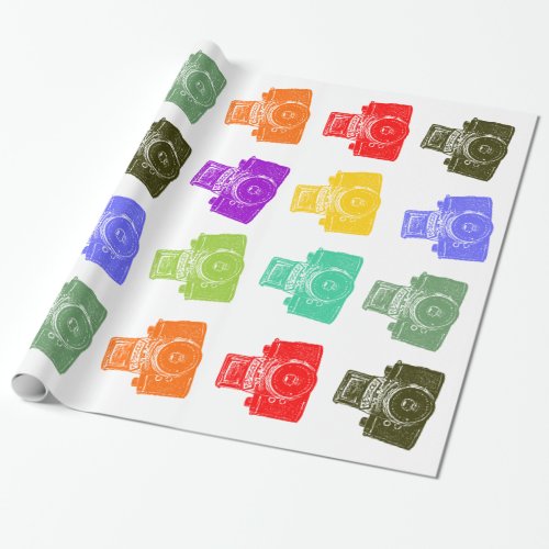Colorful Cameras Wrapping Paper