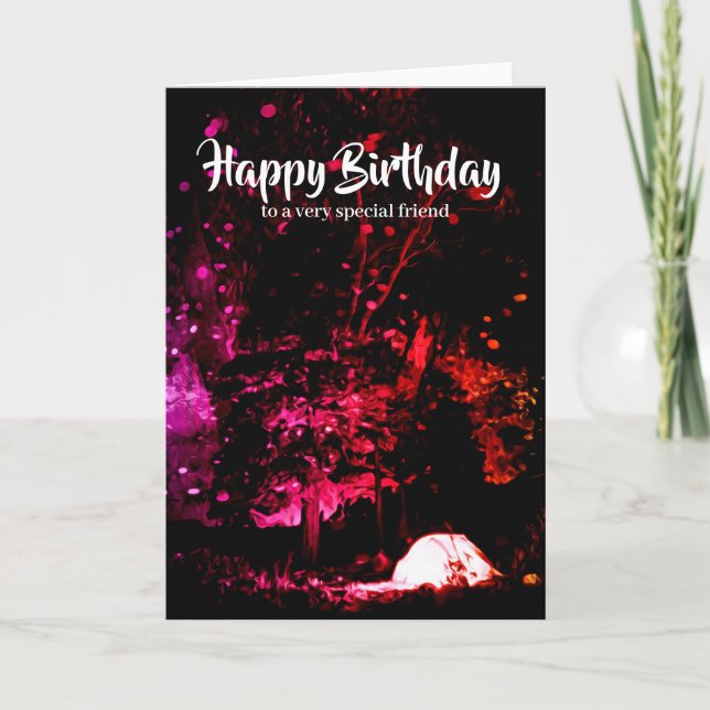 Colorful Camping Birthday Card (Front)