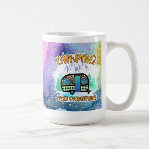 Colorful Camping Theme Coffee Mug