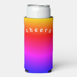 Colorful Can Cooler Cheers - Custom Text