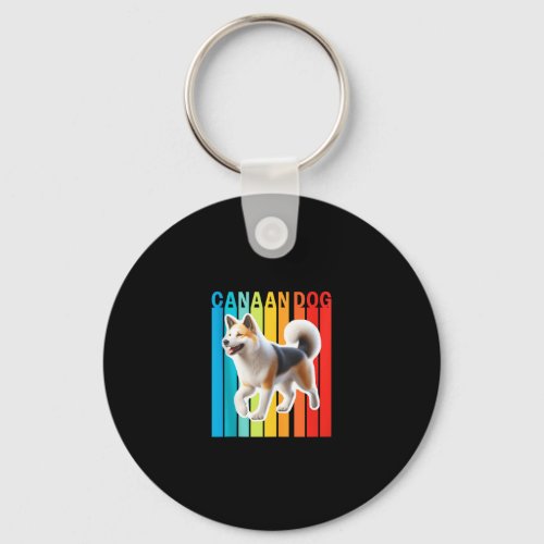 Colorful Canaan Dog  Keychain