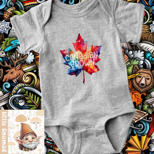 Colorful Canadian Maple Leaf _ Canadian Made Baby Bodysuit