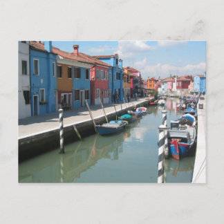 Colorful canal in Burano, Italy Postcard