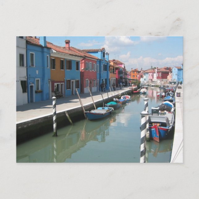 Colorful canal in Burano, Italy Postcard (Front)