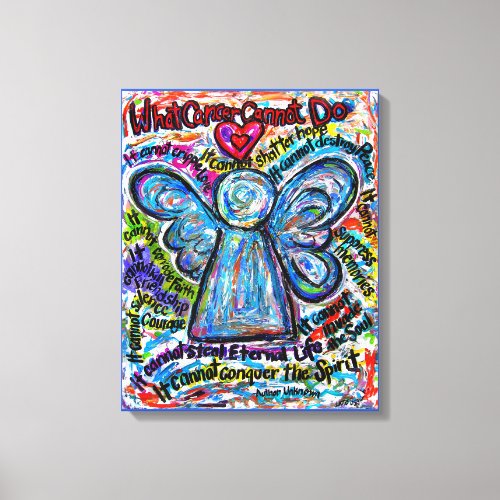 Colorful Cancer Angel Canvas Art Print