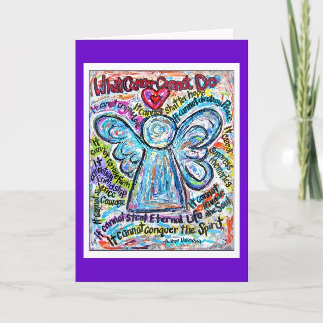 Colorful Cancer Angel Card (Front)