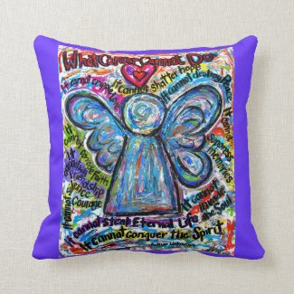 Colorful Cancer Angel Decorative Throw Pillow