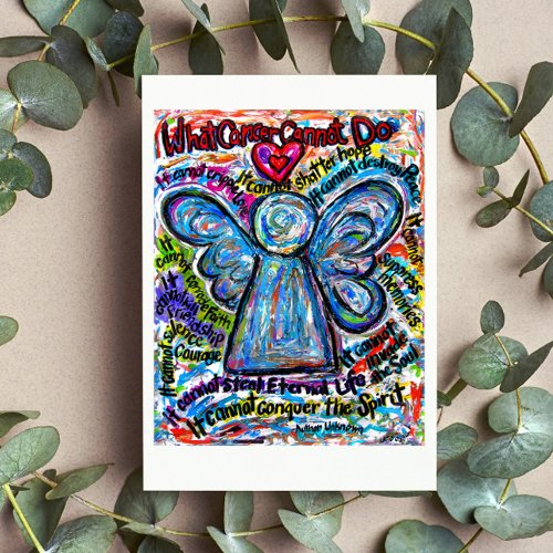 Colorful Cancer Angel Greeting Card or Note Cards
