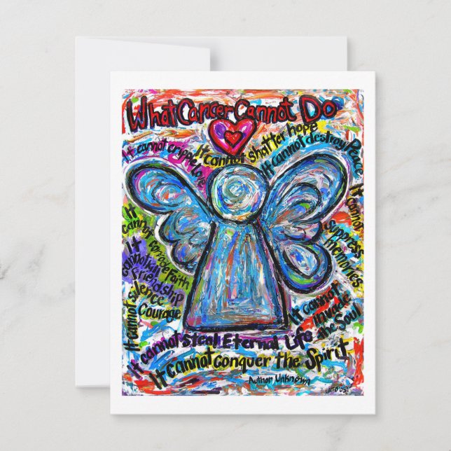 Colorful Cancer Angel Invitation (Front)