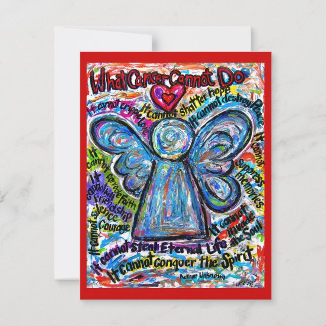 Colorful Cancer Angel Invitation or Invites (Front)
