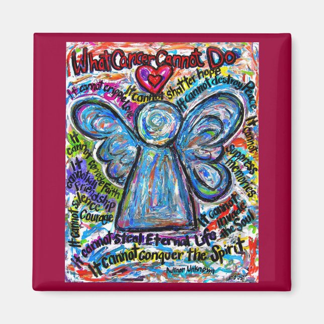 Colorful Cancer Angel Magnet (Front)